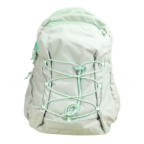 LL Bean Big Kids Comfort Carry Laptop Pack 30L School Trail Backpack Green Gray - Picture 1 of 11